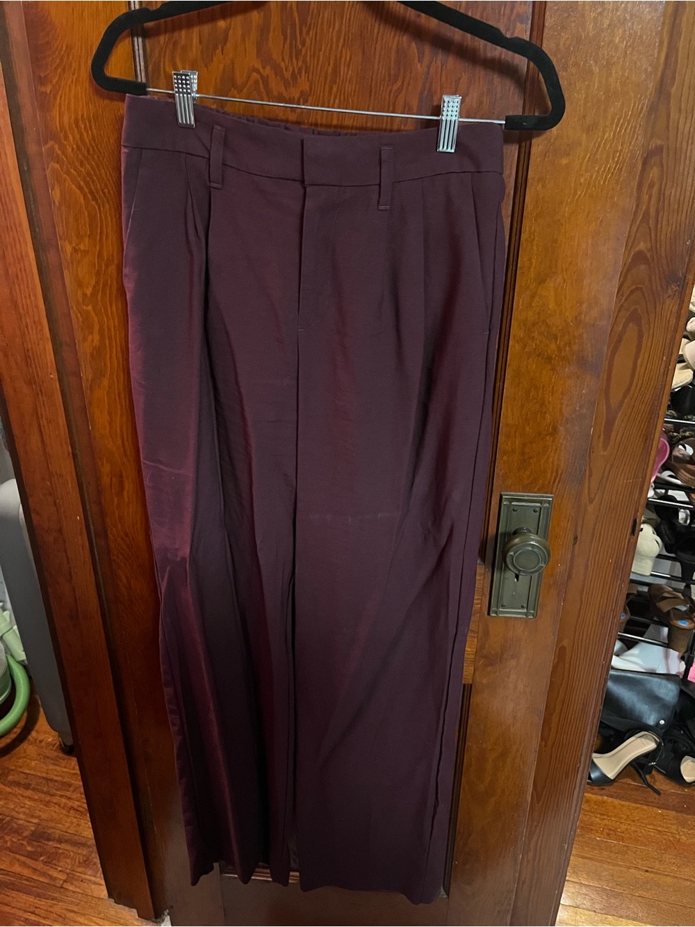 a new day Women's High-Rise Pleat
Front Straight Trousers - Burgundy